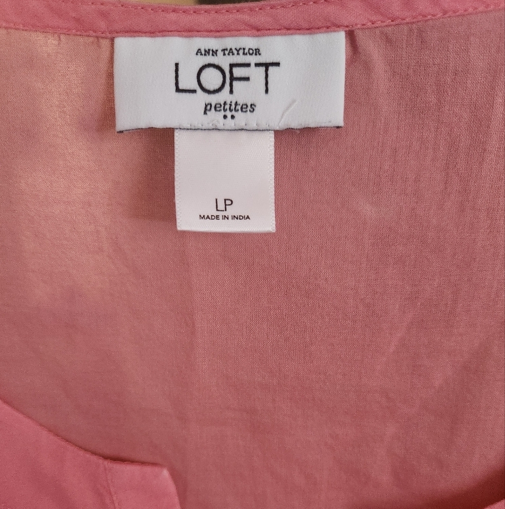 LOFT Pink Ruffled Tank Blouse - Picture 4 of 4